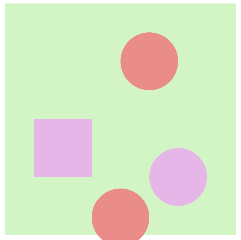 colourful squares and circles