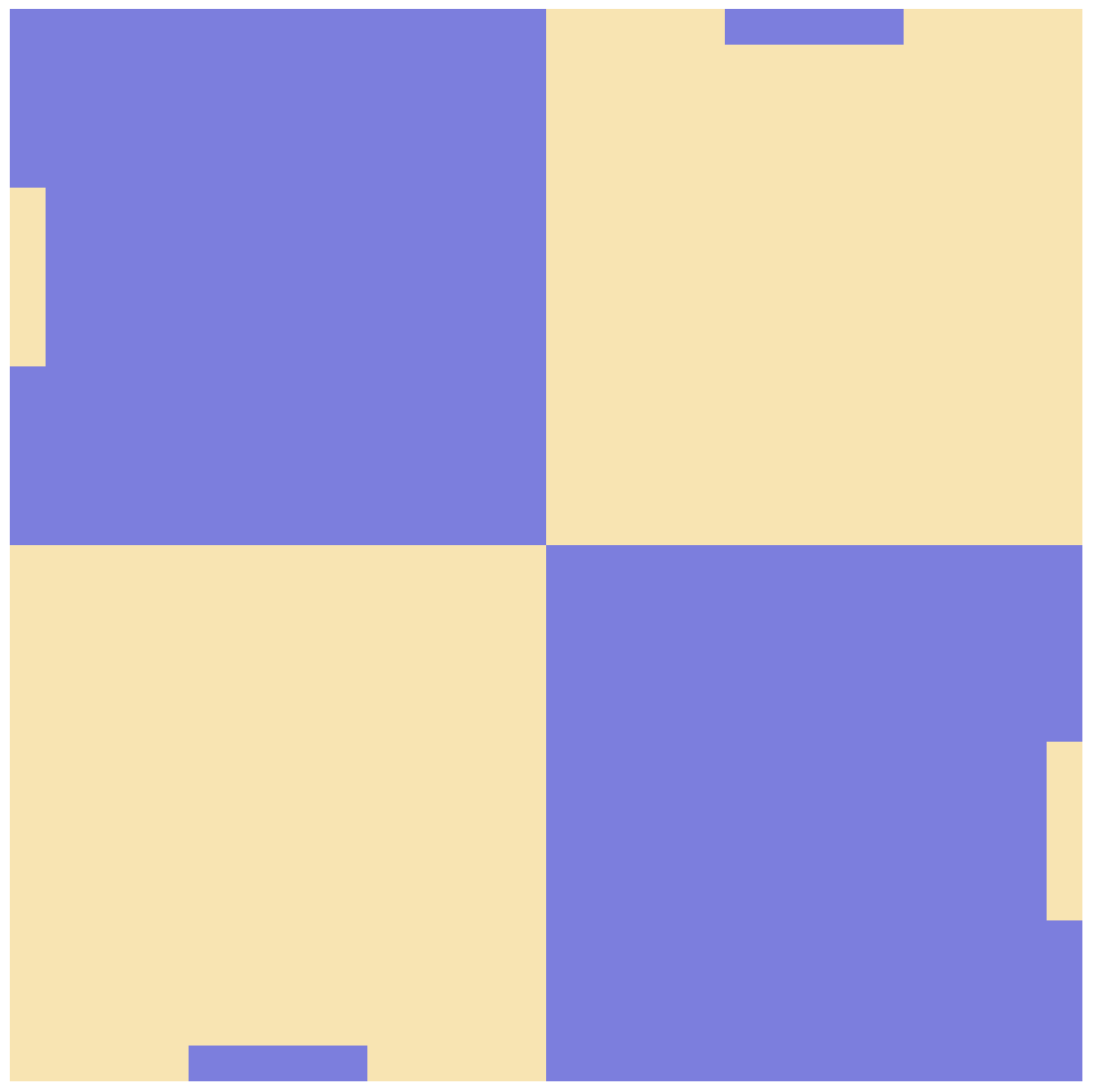 colourful squares recreating Herrera's artwork